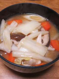 簡単!! 白菜たっぷり豚バラ豚汁-レシピのメイン写真