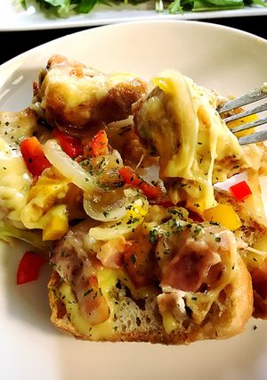 朝食♡ランチにスープの素でパングラタン-レシピのメイン写真