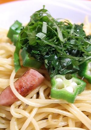 モロヘイヤとオクラの夏野菜パスタ-レシピのメイン写真