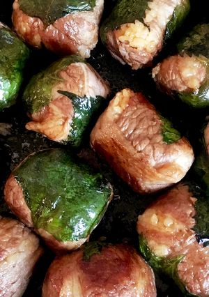 ごちそうおにぎり♪大葉肉巻きおにぎり♡-レシピのメイン写真