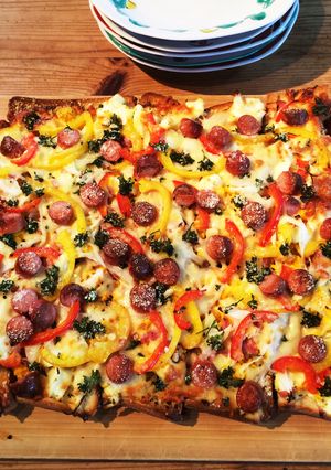 天板いっぱいのピザトースト-レシピのメイン写真