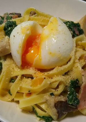 簡単食材で人気カフェ風カルボナーラ-レシピのメイン写真