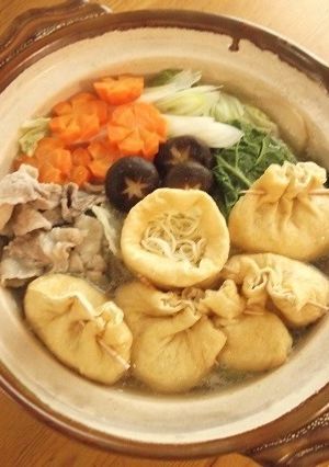 超お手軽♪肉野菜　ラーメン巾着鍋-レシピのメイン写真