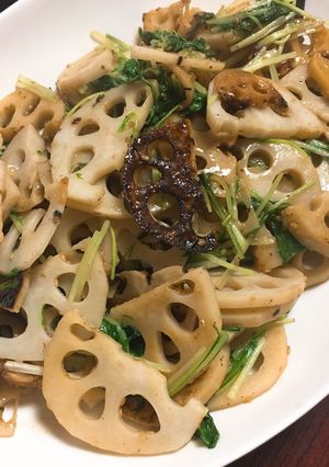 れんこん 水菜 柚子胡椒 きんぴら-レシピのメイン写真