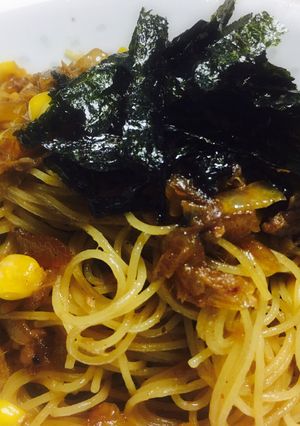 ピリ辛玉ねぎとコーンの和風パスタ-レシピのメイン写真