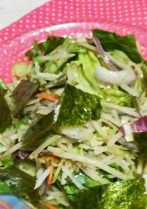 あえるだけ❗野菜とあじのりのサラダ❗-レシピのメイン写真