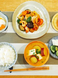 鶏肉と秋野菜の黒酢炒め-レシピのメイン写真
