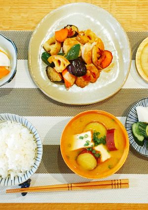 鶏肉と秋野菜の黒酢炒め-レシピのメイン写真