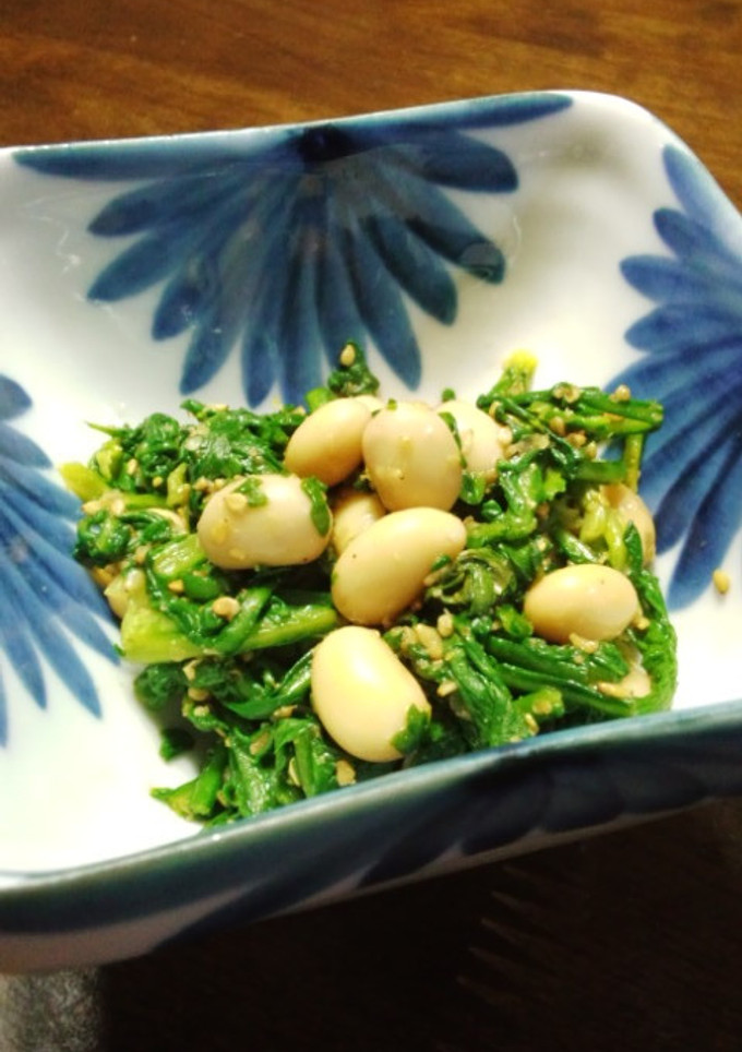 春菊と水煮大豆のごま和え-レシピのメイン写真