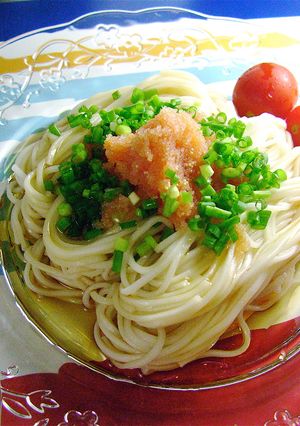 小粋なB級レシピ　★うちの明太子そうめん-レシピのメイン写真