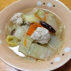 รูปของ あごだしで美味しい★鶏ミンチスープ★