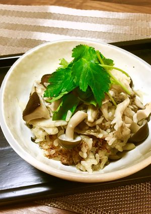 あごだし香る〜きのこたっぷり炊き込みご飯-レシピのメイン写真
