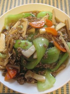 中華風・青梗菜とキノコの餡かけ炒め♪-レシピのメイン写真