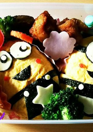 ミニオン❤キャラ弁、ケチャップライス-レシピのメイン写真
