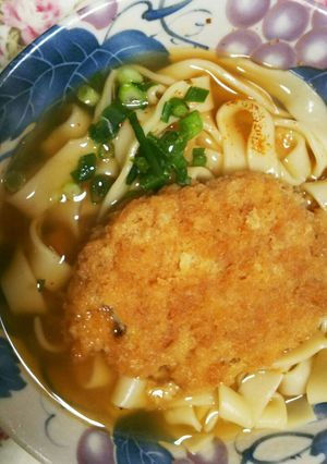 あごだししみしみコロッケきしめん-レシピのメイン写真
