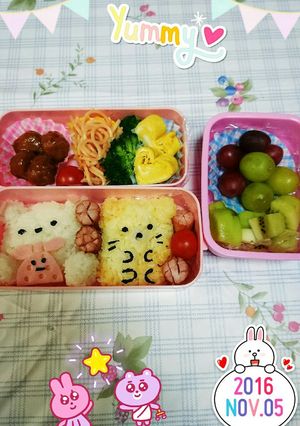 キャラ弁すみっこぐらし♥ネコ&しろくま-レシピのメイン写真