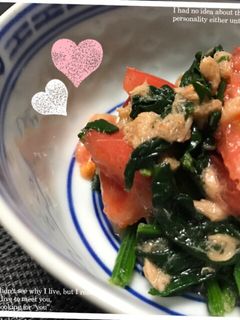 ほうれん草トマトのツナ和えサラダ♡-レシピのメイン写真