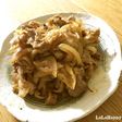あごだしつゆ+ケチャップで♪豚肉炒め