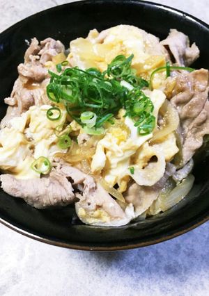 あごだしつゆで豚卵玉丼-レシピのメイン写真