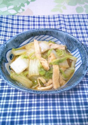 あごだしが効いた白菜と薄揚げのさっと煮-レシピのメイン写真