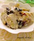 Sweet potato boiled in milk and coconut milk