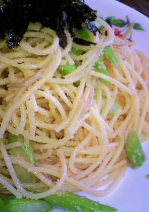 アスパラとえのきの❤たらこスパゲッティー-レシピのメイン写真