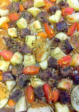 簡単な低カロリー牛肉と野菜のオーブン焼き-レシピのメイン写真