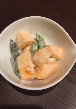 超簡単！柿とアスパラのサラダ-レシピのメイン写真