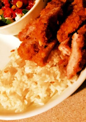 トンカツとトマトドレッシングのサラダ-レシピのメイン写真