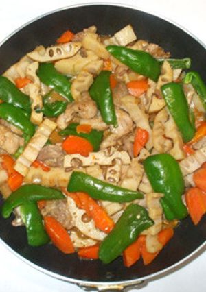 蓮根と鶏もも肉の簡単味噌煮♪ご飯がすすむ-レシピのメイン写真