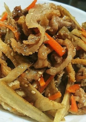 ごぼうと豚肉の甘辛-レシピのメイン写真