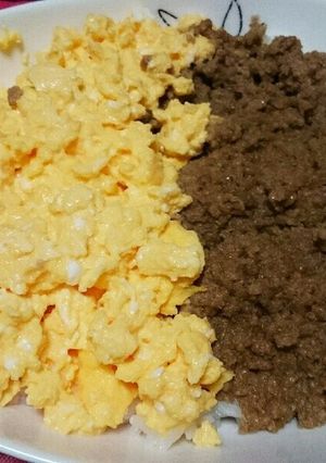 レンジだけ！そぼろと卵の二色丼-レシピのメイン写真