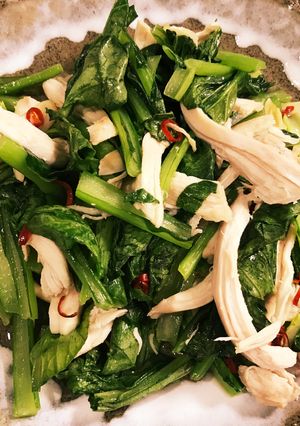 小松菜と鶏胸肉のピリ辛中華炒め-レシピのメイン写真