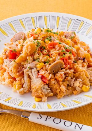 フライドチキンアレンジ！トマトピラフ-レシピのメイン写真