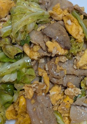 春キャベツと豚肉のガリバタフワ玉炒め❣-レシピのメイン写真