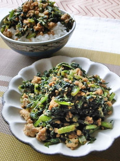 大根の葉と豚ひき肉の炒め物-レシピのメイン写真
