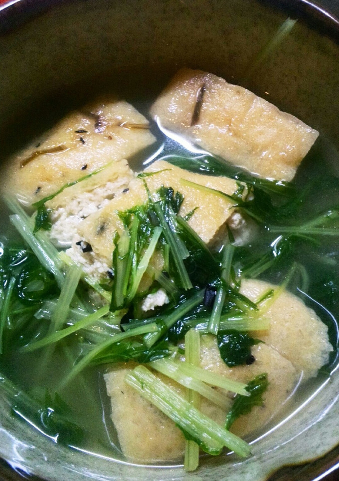 水菜と、ひりゅうずの煮物-レシピのメイン写真