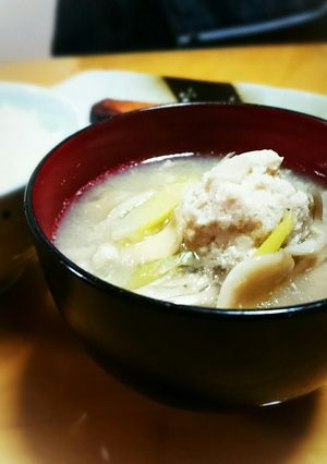鶏蓮根だんごのすり流し汁~寒い日に-レシピのメイン写真