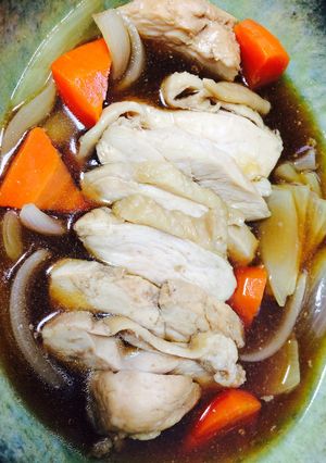 すき焼き煮汁リメイク柔らか鶏胸肉筑前煮風-レシピのメイン写真