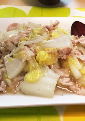 鍋の余り物であったか豚肉白菜あんかけ-レシピのメイン写真