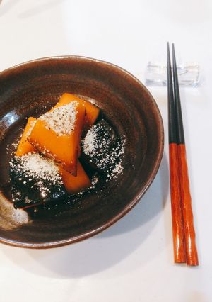 ☆おしゃれアレンジ！カボチャ煮に粉チーズ-レシピのメイン写真