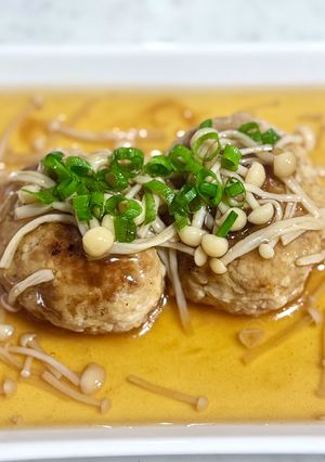 ふわふわ豆腐ハンバーグきのこあんあけ-レシピのメイン写真
