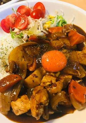 レトルト●からめてしあげる卵チキンカレー-レシピのメイン写真