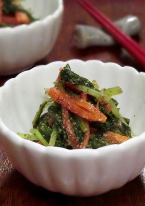 水菜とにんじんのゴマポン酢和え-レシピのメイン写真