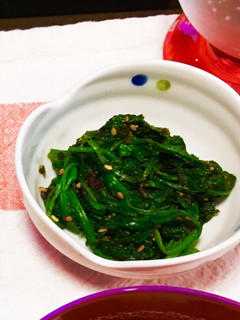 ほうれん草とカリカリ梅で簡単お惣菜!-レシピのメイン写真