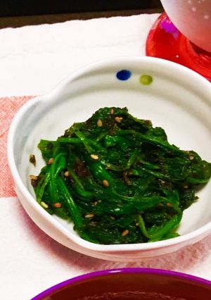 ほうれん草とカリカリ梅で簡単お惣菜！-レシピのメイン写真