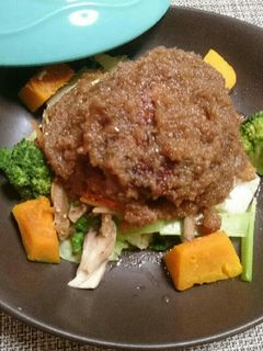 特製ソースのハンバーグ温野菜サラダ-レシピのメイン写真