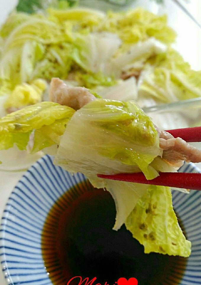 簡単☆レンジ5分！豚こま&白菜の重ね蒸し-レシピのメイン写真