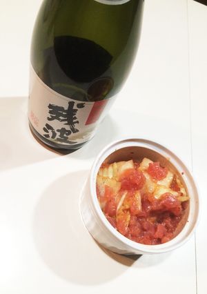 クズマグロとキムチのごま油和え。-レシピのメイン写真