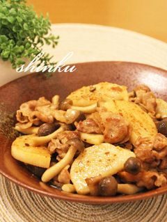 簡単♪ホクホク長芋と豚肉のバター醤油炒め-レシピのメイン写真